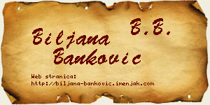 Biljana Banković vizit kartica